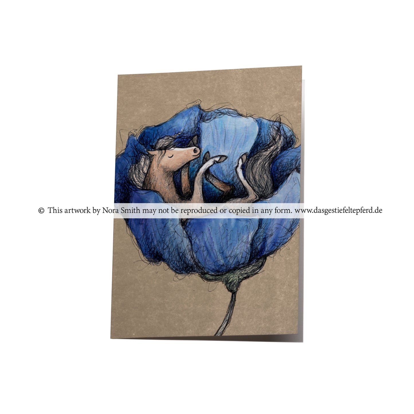 Klappkarte "Blauer Mohn"